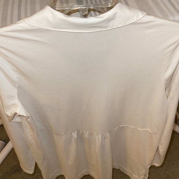 J. Jill Cream long sleeve button down cotton blouse Sz. XS - Picture 14 of 16